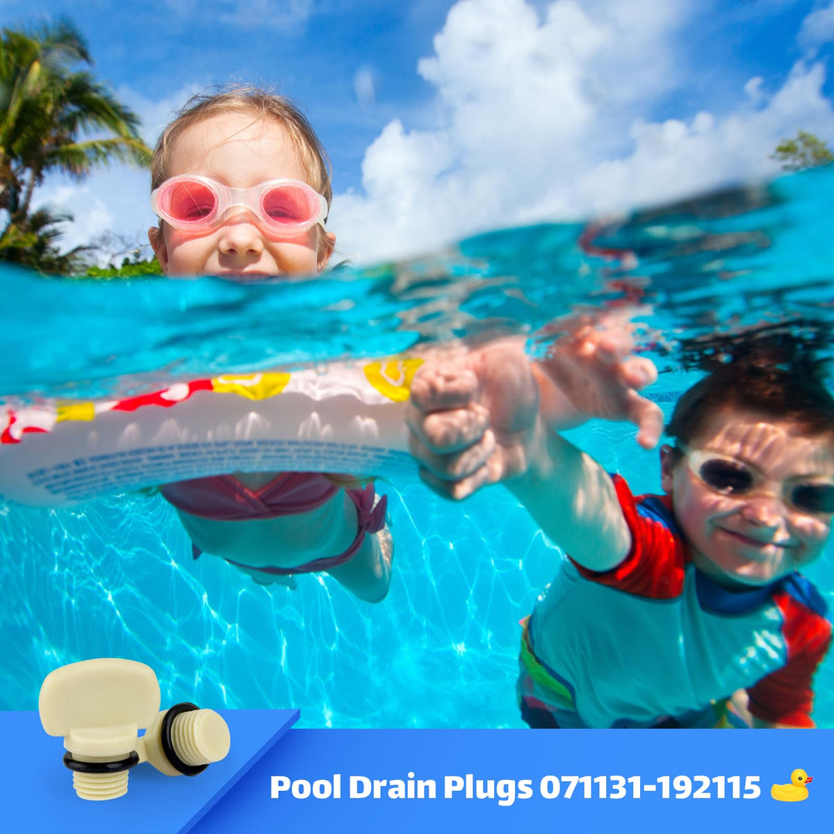 Showingo durable replacement drain plugs improve pump reliability.