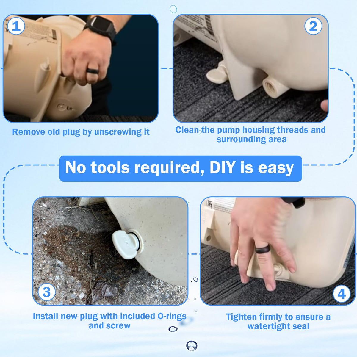 Showingo Intelliflo compatible drain plug for secure installation.