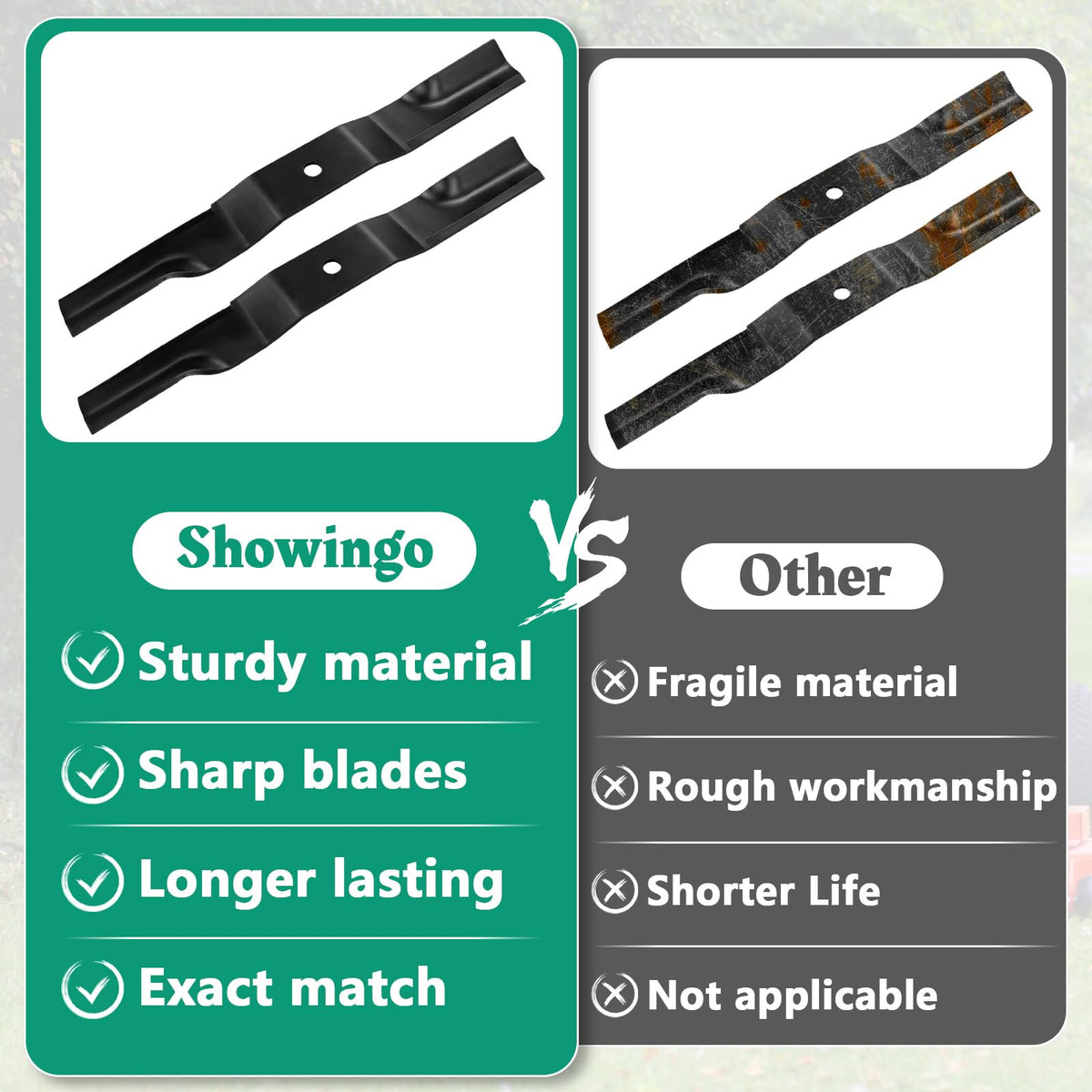 Showingo K5559-34330 durable steel blade, built to withstand mowing tasks