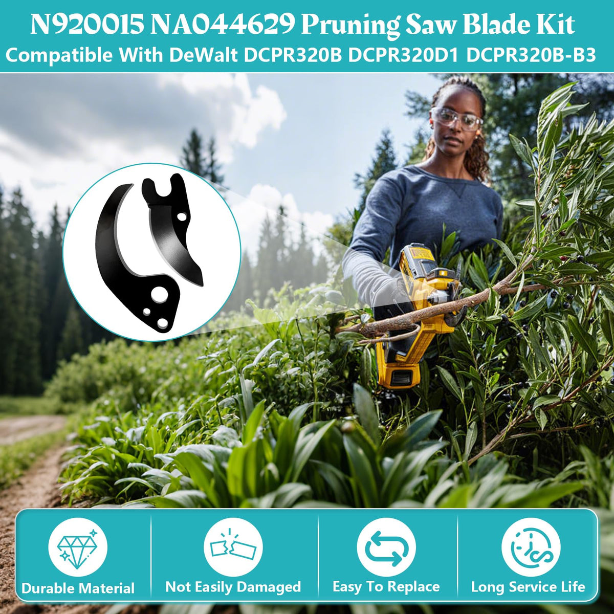 Showingo pruning blade kit with sharp teeth enables clean cuts.