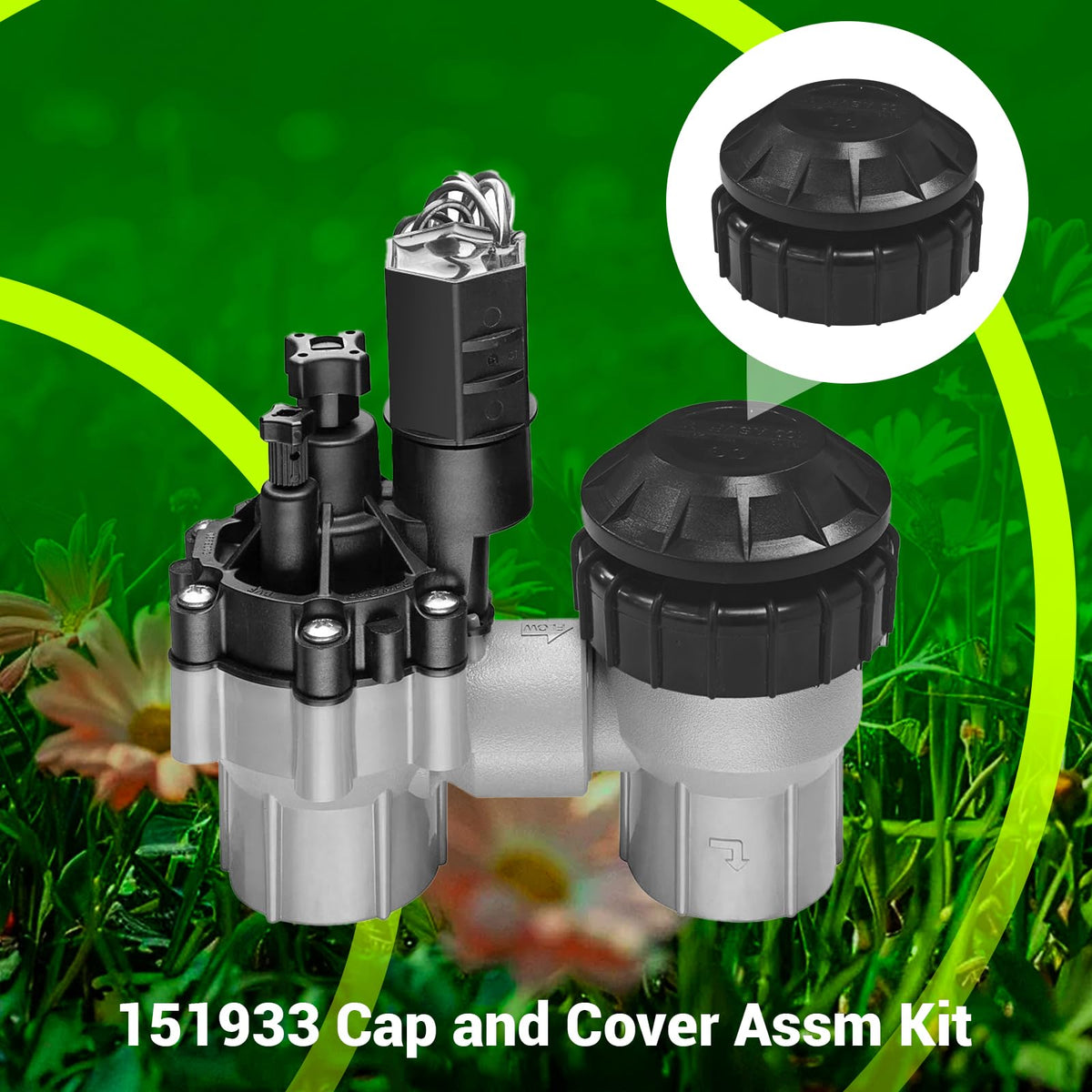 Showingo 151933 cap and cover kit on a DAS/ASVF valve for compatibility.