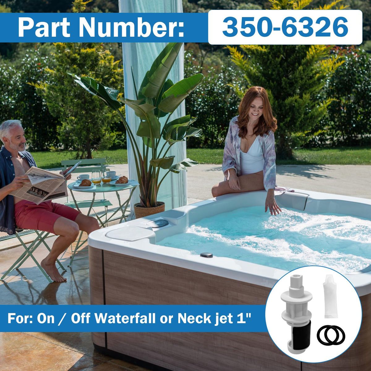 Showingo waterfall valve insert for smooth flow in Marquis spas