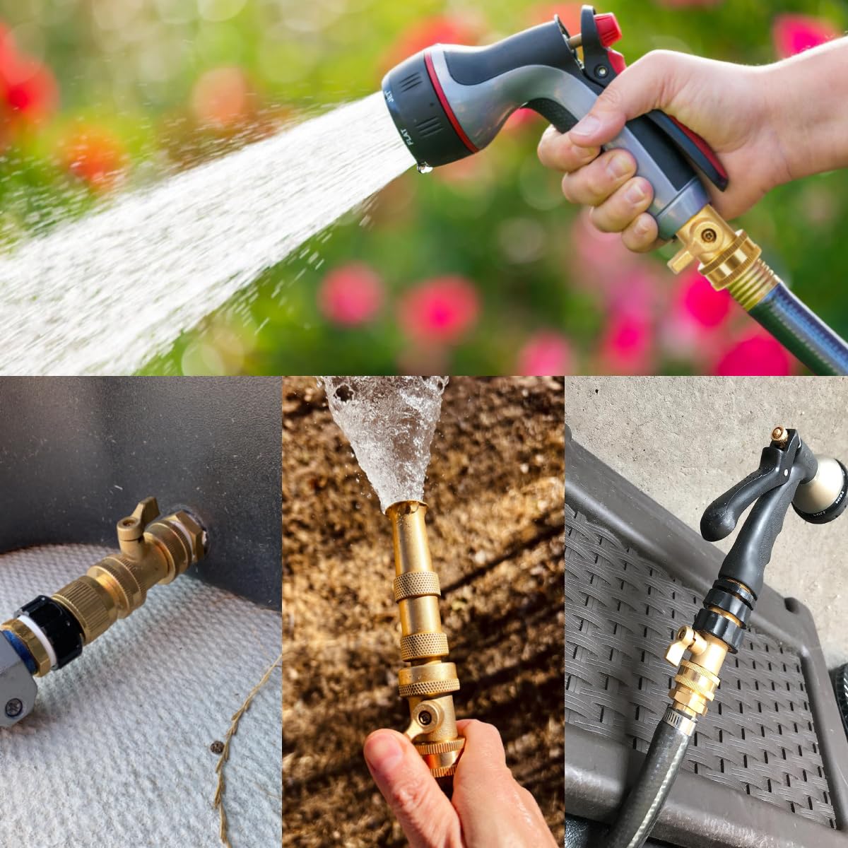 Shownew close-up of the brass handle turning valve for precise flow control.