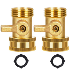 Shownew heavy-duty brass shut-off valve close-up highlighting durable construction for garden uses.