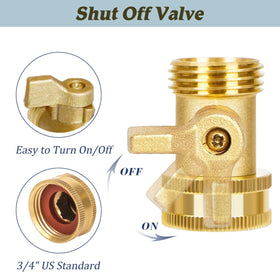 Shownew two-pack valves with washers for quick, leak-free hose connections.