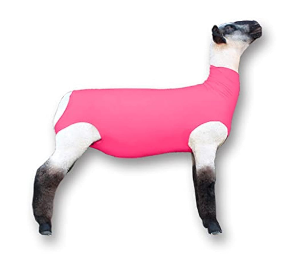 Show Pro Lamb Tube pink medium fit contours softly to protect wool at shows.