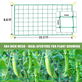 SHPPETONB heavy-duty nylon trellis supports heavy crops like tomatoes and cucumbers.
