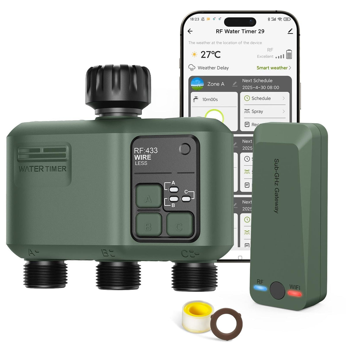 Shrieve Smart Sprinkler Timer 3-Zone with app control for remote watering