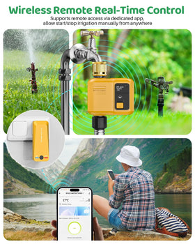 Shrievee timer hose connector provides leak-proof hose attachment.