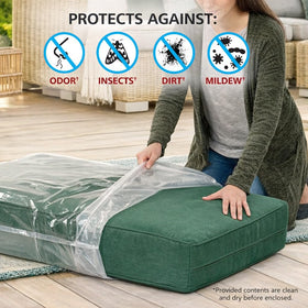 Shrink-Pak Outdoor Cushion Cube 2pk heavy-duty-material highlights rugged construction for repeated seasonal use