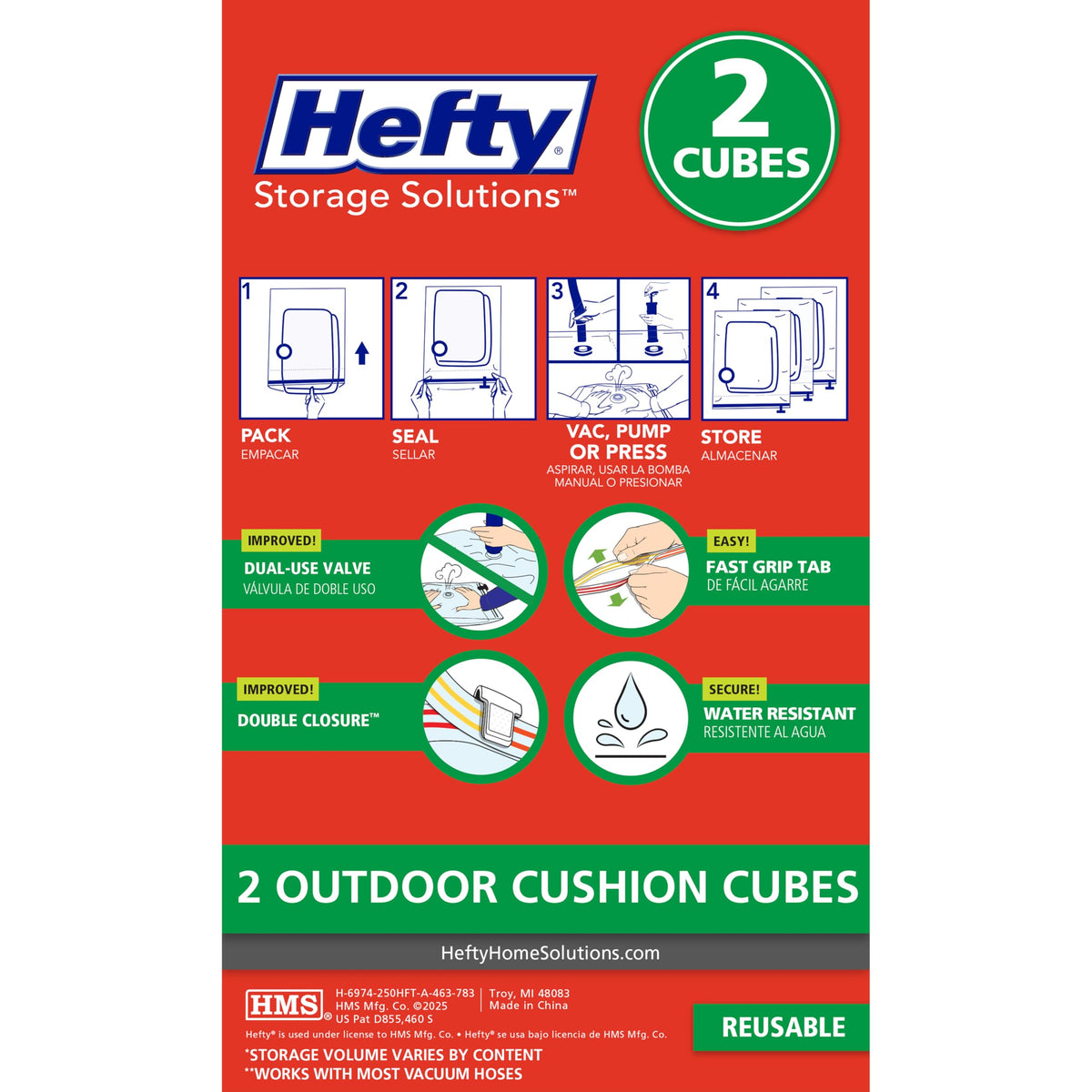 Shrink-Pak Outdoor Cushion Cube 2pk patio-furniture-storage supports versatile use with cushions and pillows