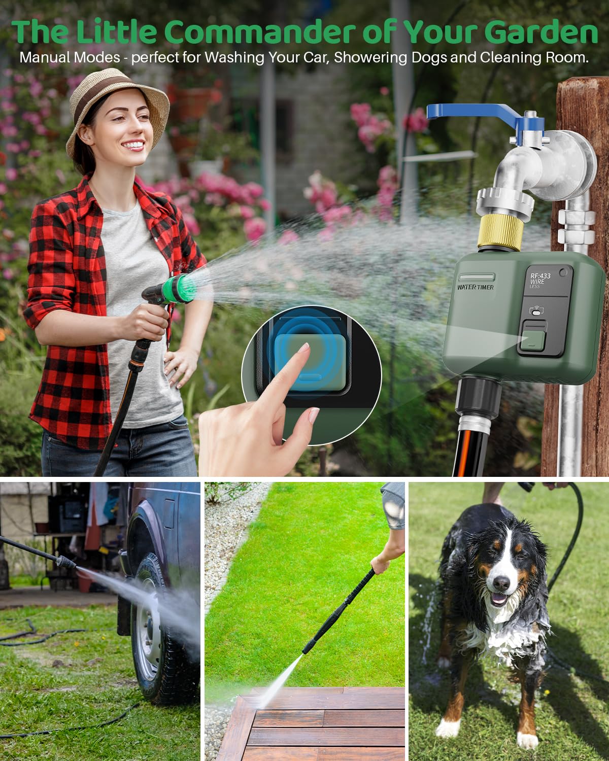 Shrivee wifi water timer kit includes gateway and gasket for setup.