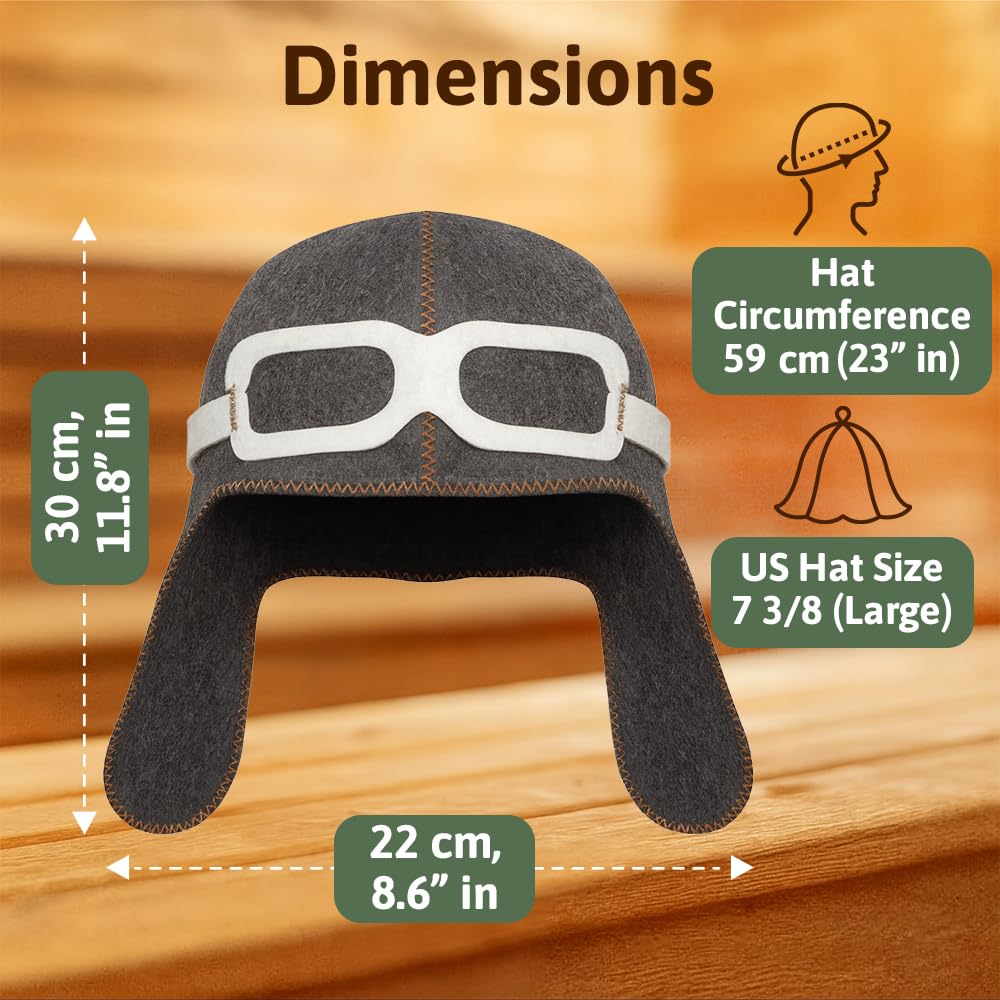 SHSH Wool sauna hat for men reduces overheating during banya