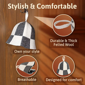 SHSH trade group wool sauna hat folded for compact packing