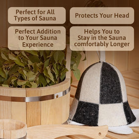 SHSH trade group wool sauna hat packaging demonstrates gift-ready presentation