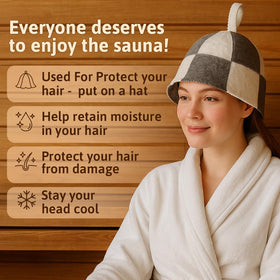 SHSH trade group wool sauna hat side profile highlights design