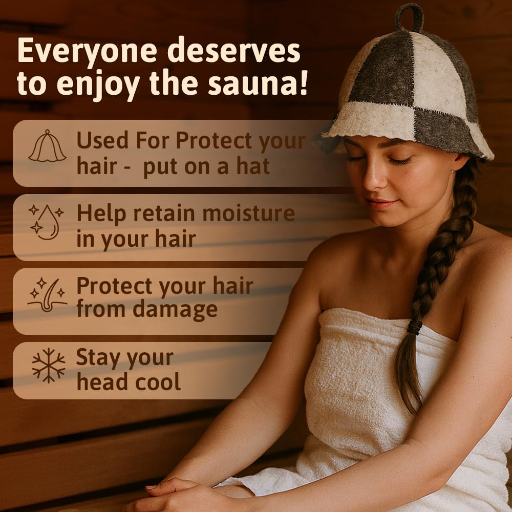 3 mm wool felt texture in SHSH sauna cap