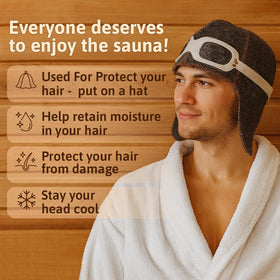SHSH Unisex sauna cap keeps head cool during heat sessions