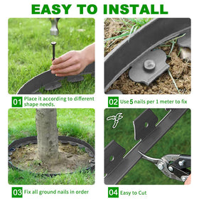 Shsyue edging kit with 50 nylon spikes for durable anchoring