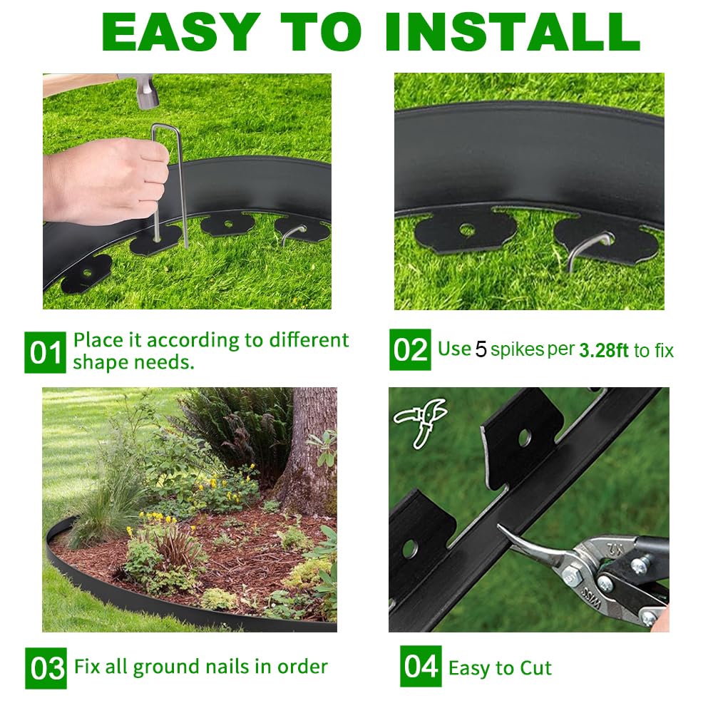 Shsyue flexible HDPE edging follows curves around trees and beds