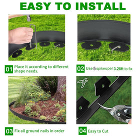 Shsyue flexible HDPE edging follows curves around trees and beds