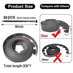 Shsyue garden border kit demonstrating flexible edge setup around curved beds