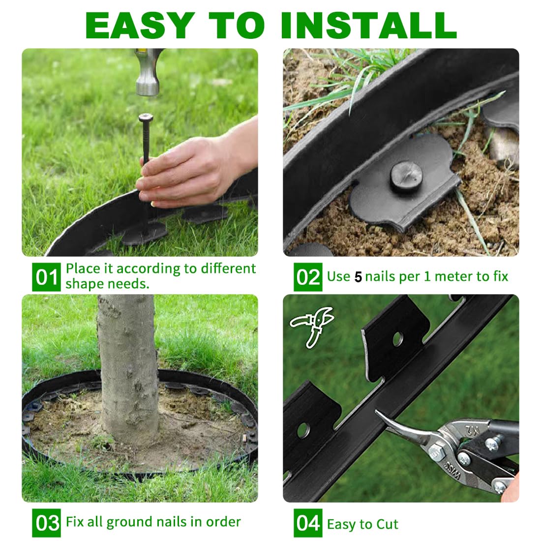 Shsyue HDPE edging is flexible and easy to cut to fit your curve.