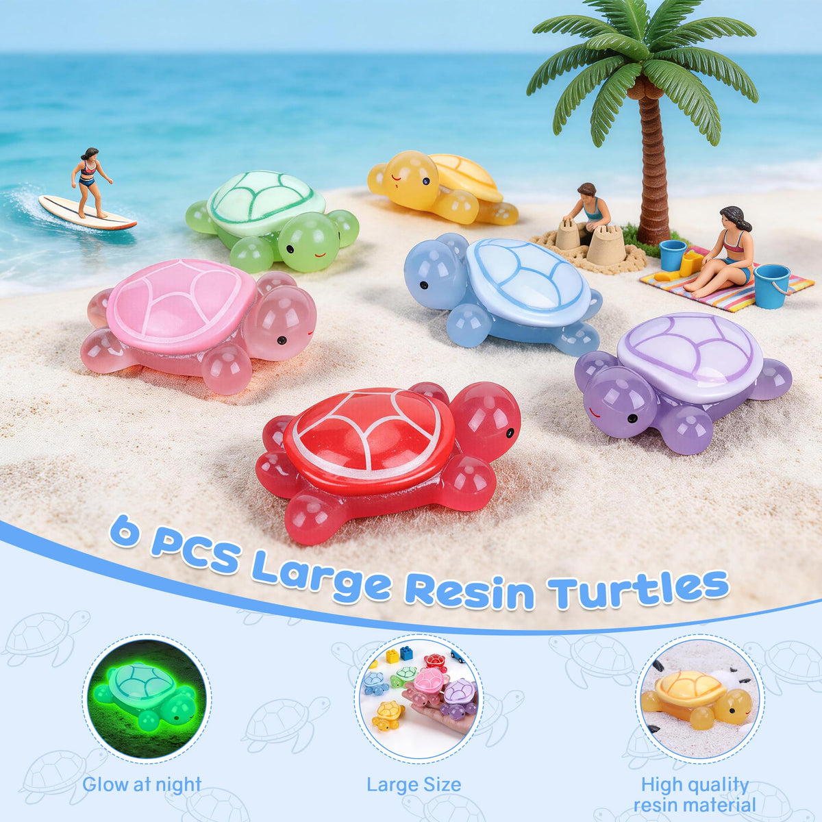 ShtNeeg glow-turtle-set-04 radiant turtle ornament for water features and displays