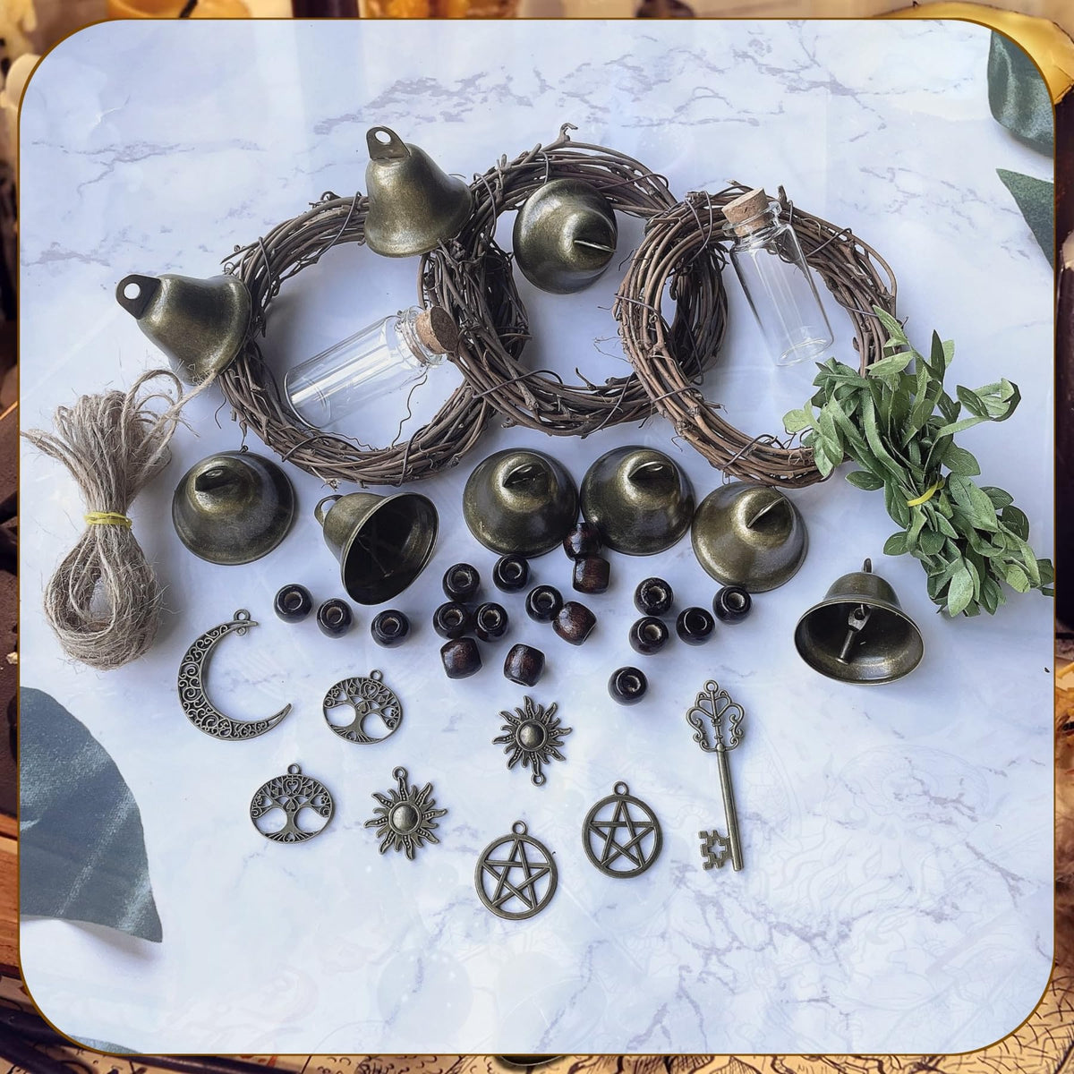 SHUANGART Witch Bells Kit: blue evil eyes pendants for color and vibe