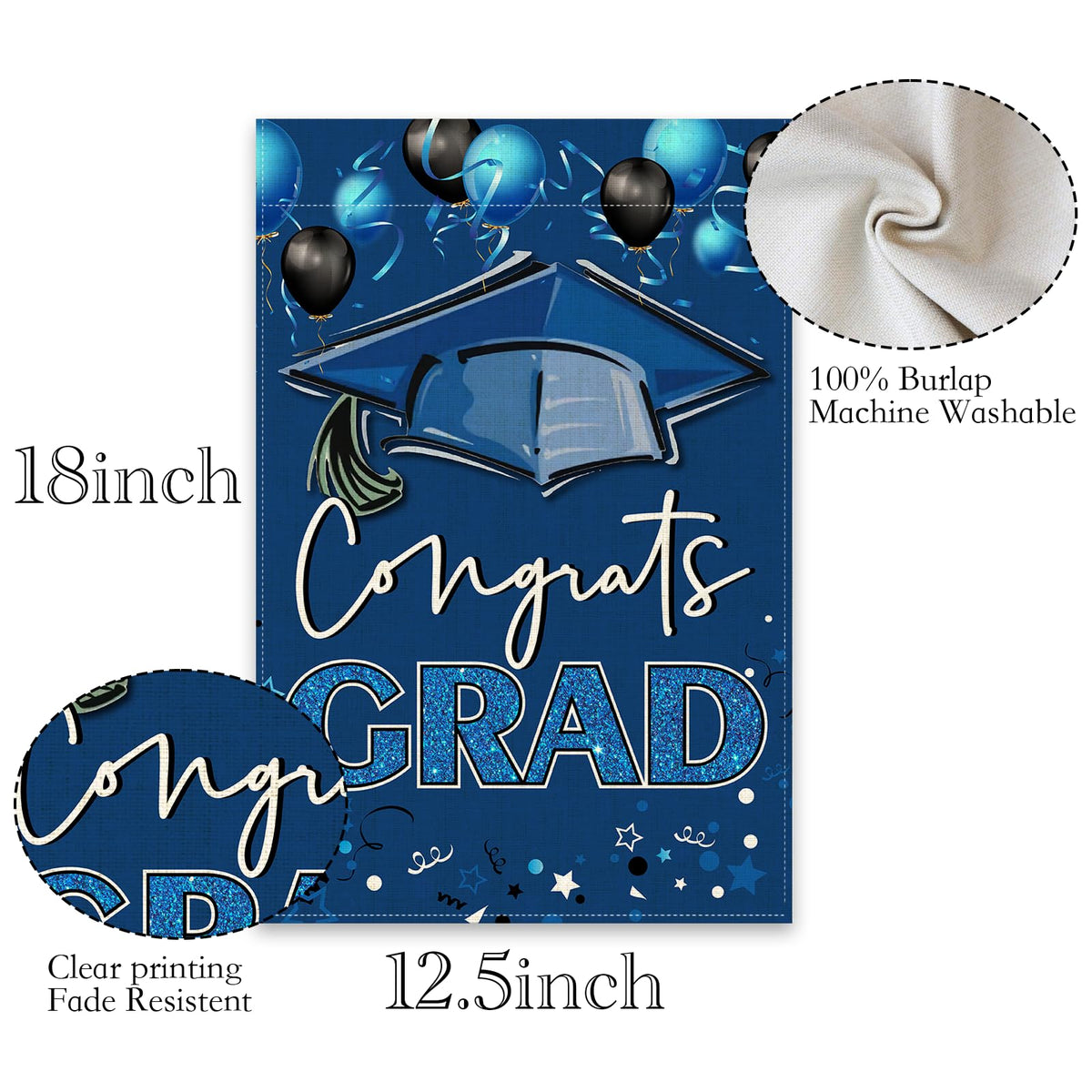 ShuanQ burlap garden flag, durable outdoor decor for graduation season.