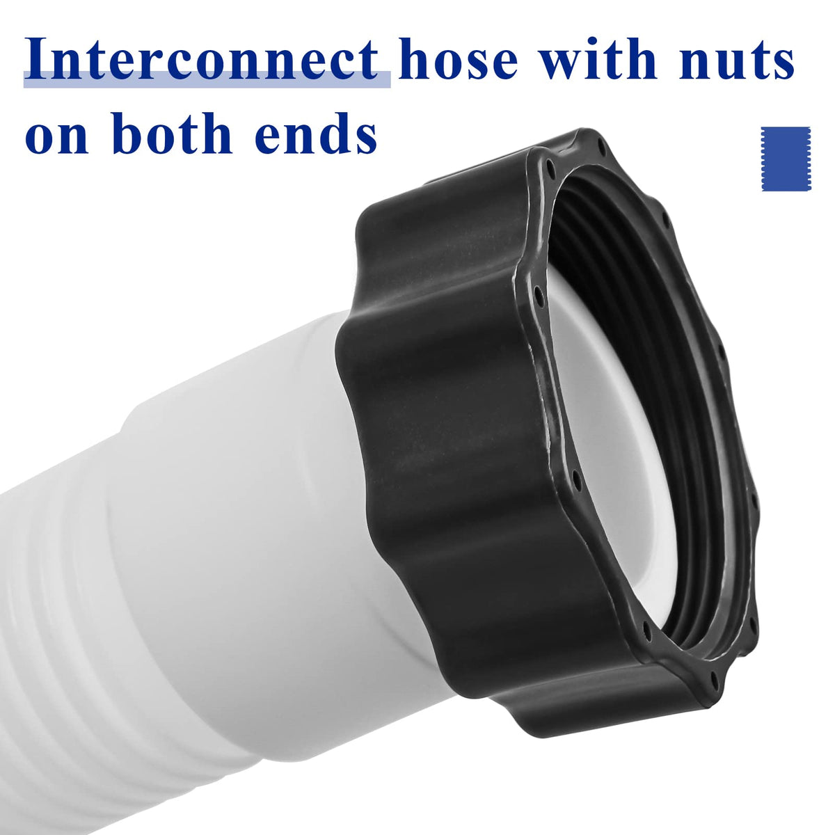 Shuisen 11388 replacement hose in outdoor pool setup, weather-resistant.