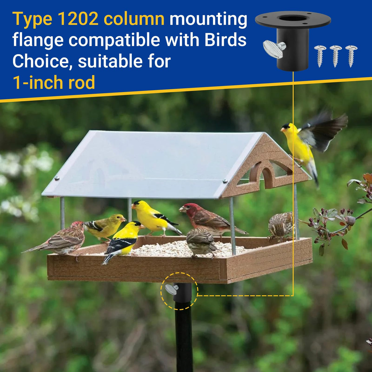 Simple installation: center-through pole mounting on the flange