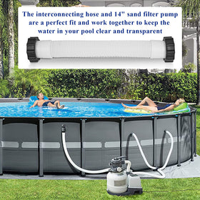 Shuisen easy-install pool hose ready to connect to 14-inch sand filter pumps.