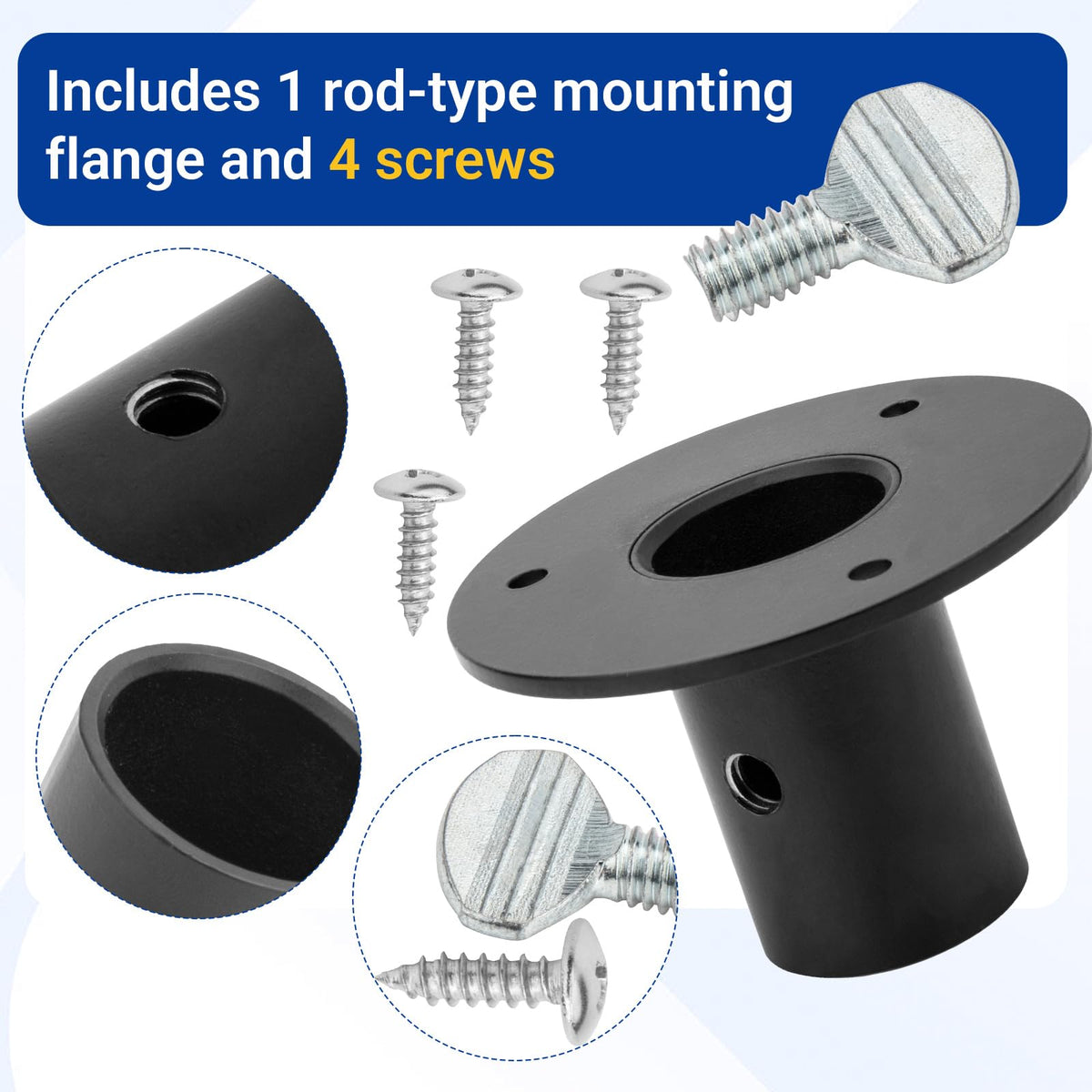 Durable Shuisen post-mount flange on a weathered pole