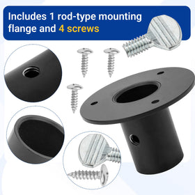 Durable Shuisen post-mount flange on a weathered pole