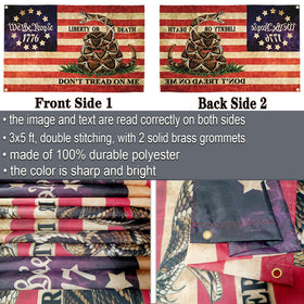 Shuitouk 1776 flag closeup stitching shows durable edges and double-stitched seams