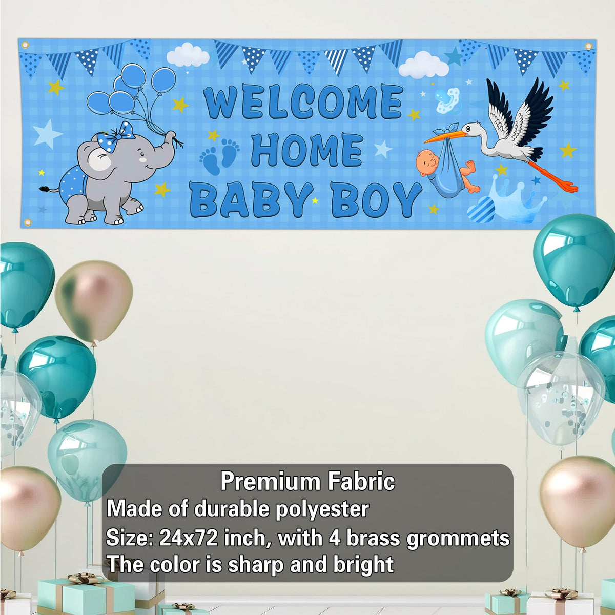 Shuitouk baby shower yard banner adds festive garden charm
