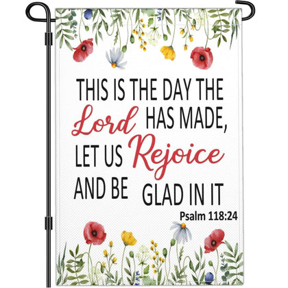 Shuitouk Bible Verse Garden Flag outdoor 12x18 for porch and garden decor