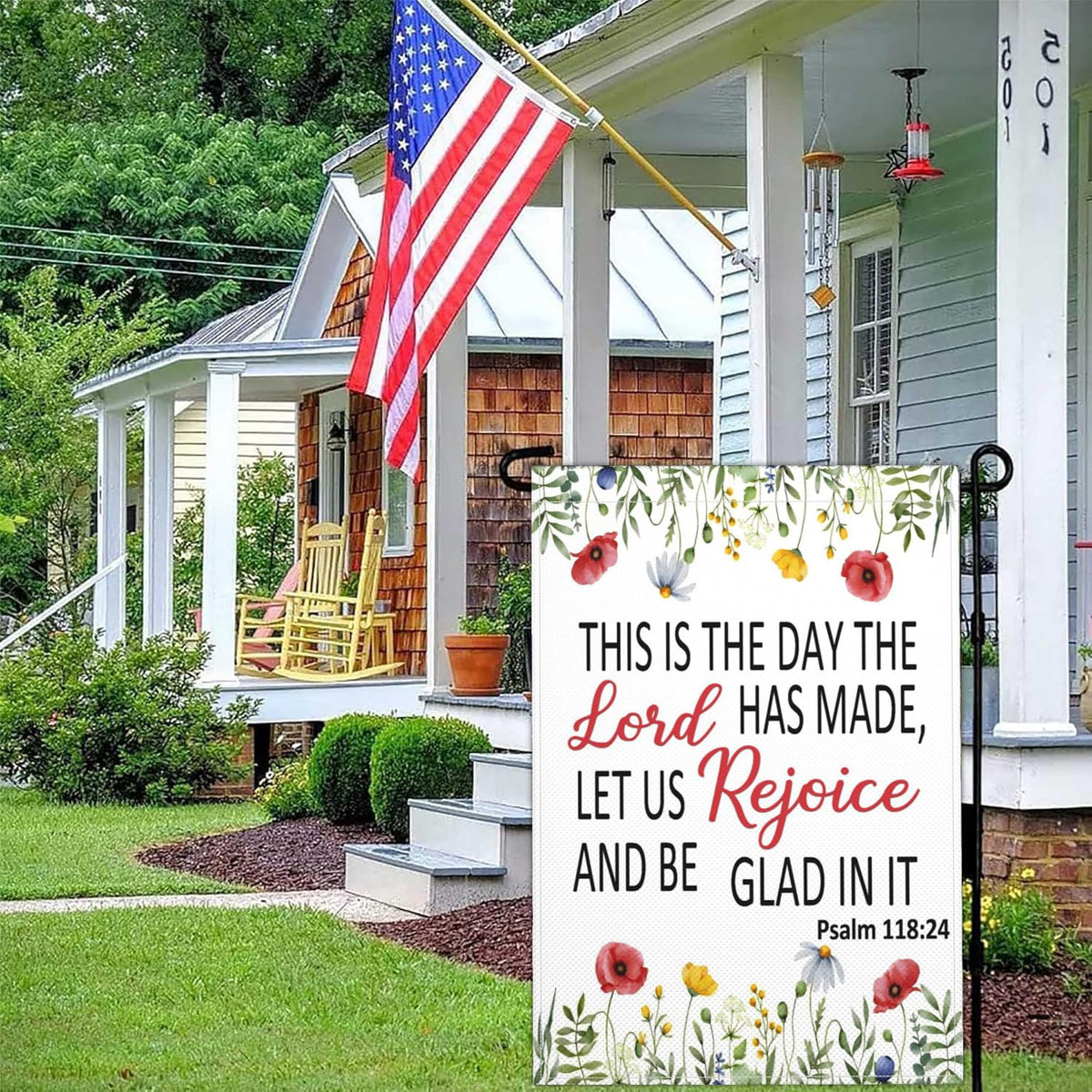 Shuitouk Porch and Garden Display highlights faith with vivid, durable polyester material