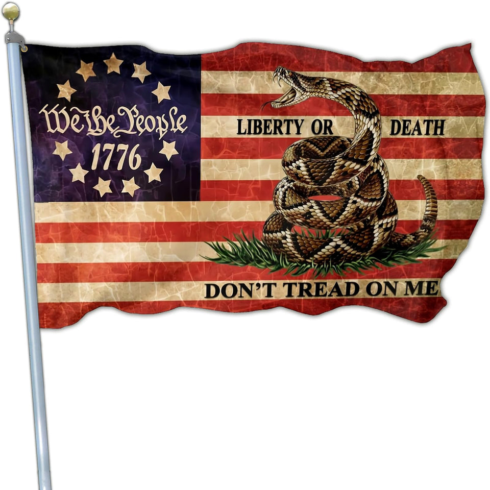 Shuitouk Dont Tread on Me flag 3x5 outdoor with waterproof coating for lasting color