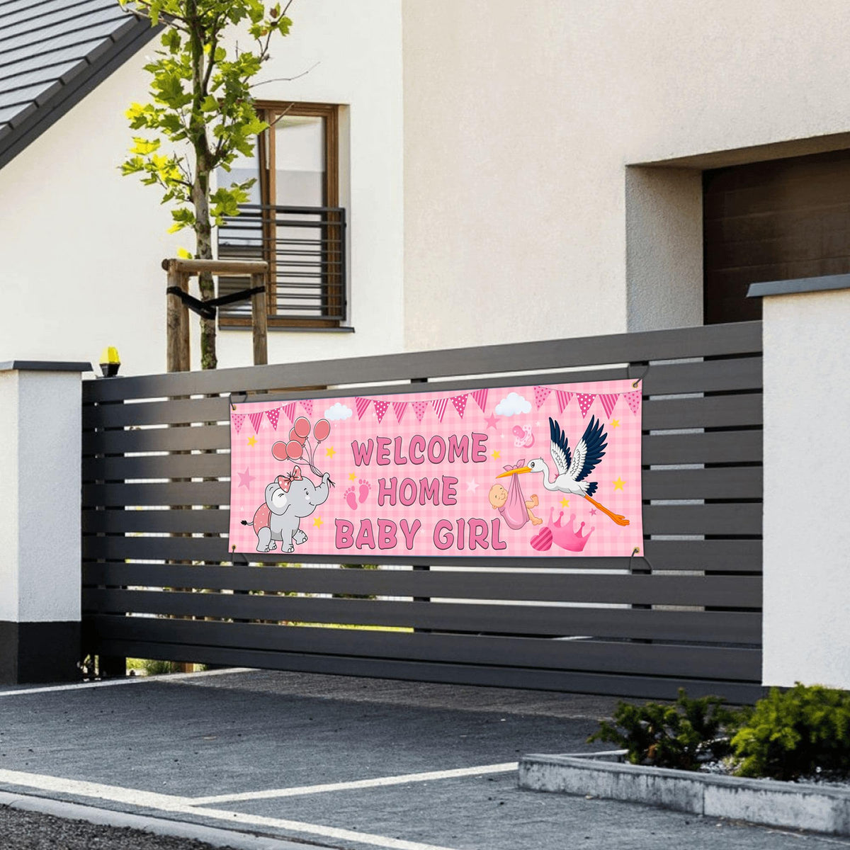 Shuitouk easy-install outdoor banner for welcoming celebrations.