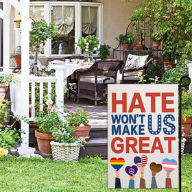 Shuitouk equality garden flag highlights kindness and diversity in your outdoor space.