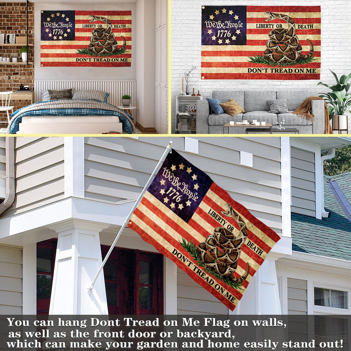 Shuitouk outdoor-yard flag hanging for porch, fence, or gate displays
