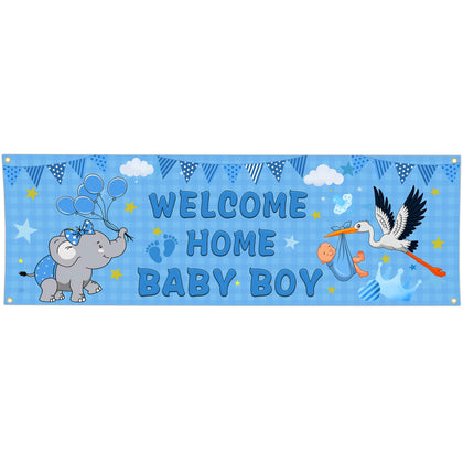 Shuitouk welcome home baby boy banner flag for outdoor display at entryways
