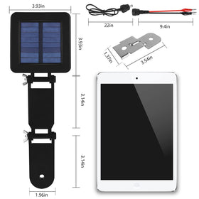 Shumi solar panel easy installation for outdoor camps and feeders.