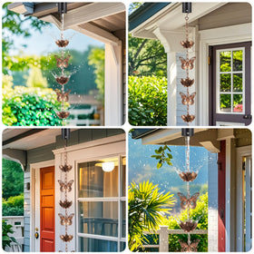 Shumi galvanized iron rain chain resists rust for long-lasting outdoor use.