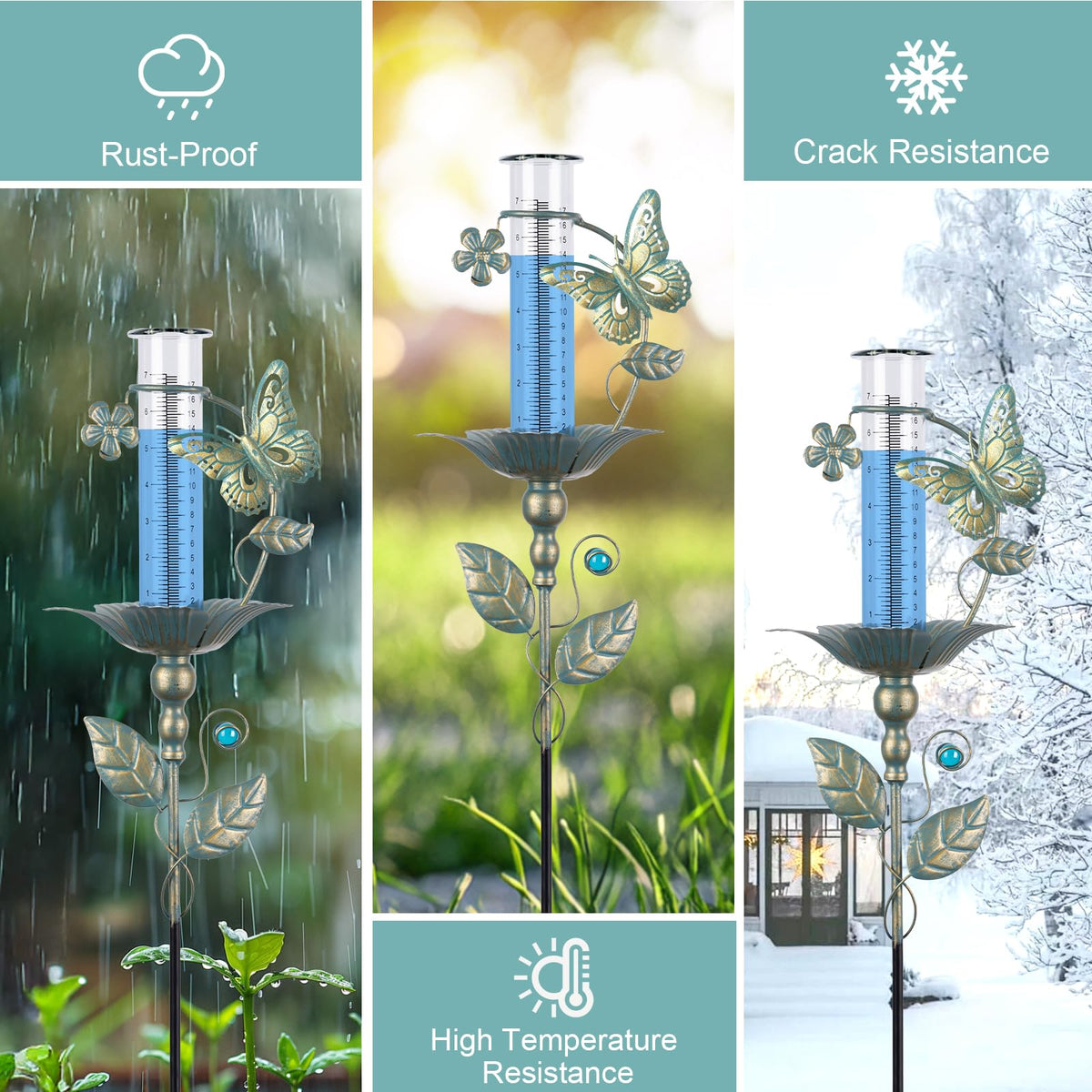 Shumi freeze-proof glass tube ensures accurate measurements across seasons.