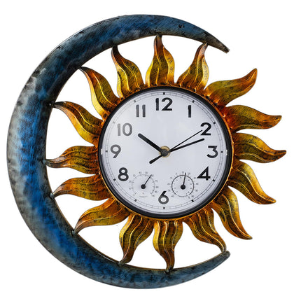 Shumi Sun and Moon outdoor clock face shows time clearly