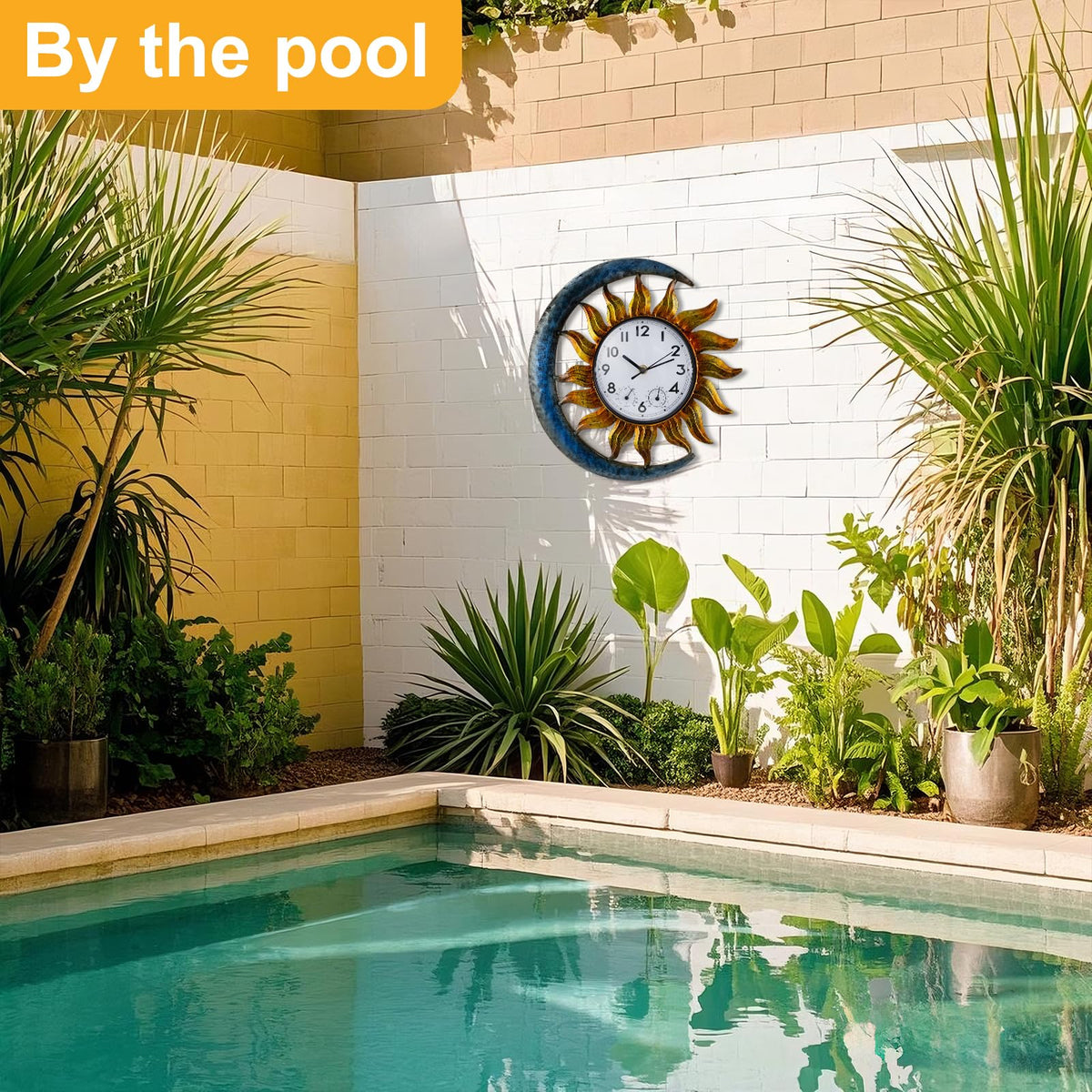Shumi Sun and Moon decorative clock suits patios and living rooms