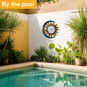 Shumi Sun and Moon decorative clock suits patios and living rooms